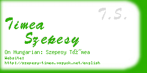 timea szepesy business card